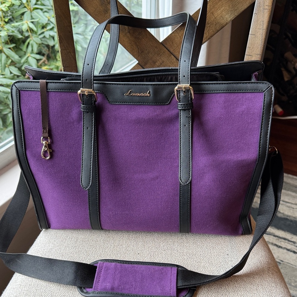 Purple and Black Laptop Bag